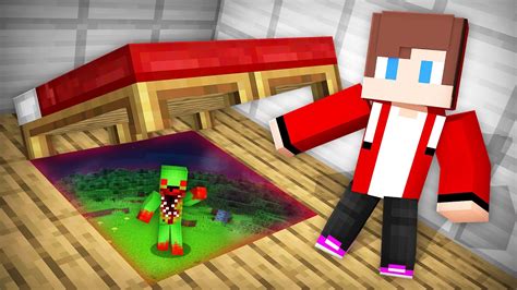 How Jj Found Evil Mikey Under The Bed In Minecraft Maizen Youtube