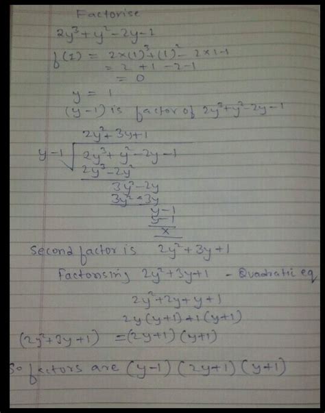 Factorise Y Cube Plus Y Square Minus Y Maths Polynomials