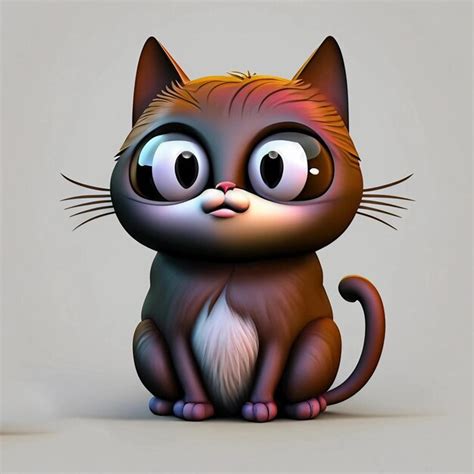 Premium AI Image | A cartoon cat with big eyes and a big nose.