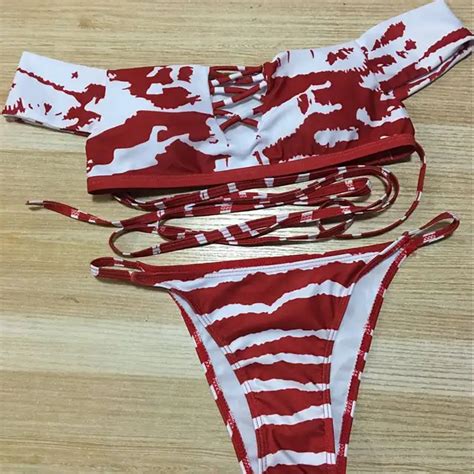 Compre 2018 Verão Mulheres Floral Bandeau Maiô Biquíni