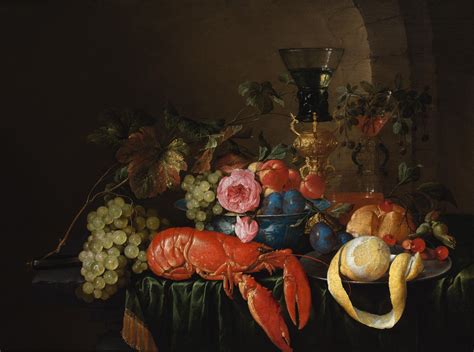 Cornelis De Heem Still Life With A Lobster A Peeled Lemon On A