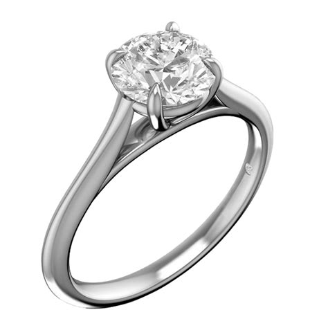 White Gold Solitaire Cathedral Ring Setting With 125 Ct Head Borsheims