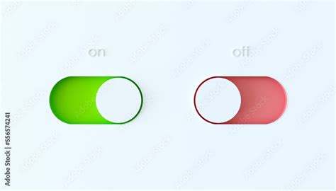 Toggle Switch Buttons Isolated On White Background 3d Render