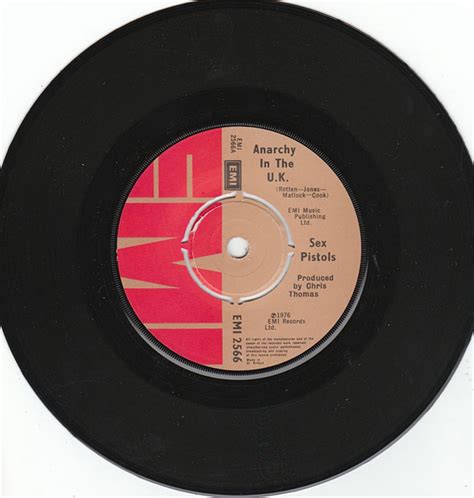 Sex Pistols Anarchy 1st Pressing 45 With Black Sleeve