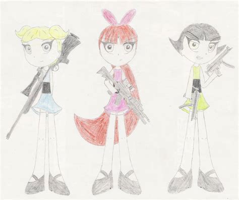 Powerpuff Girls With Guns By Sensia V7 03 On Deviantart