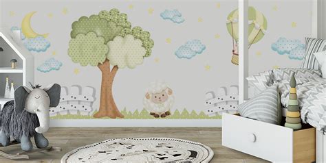 Papel De Parede Ovelha - Papel De Parede Ovelha Padrão De Transmissão Contínua Do Vetor Com