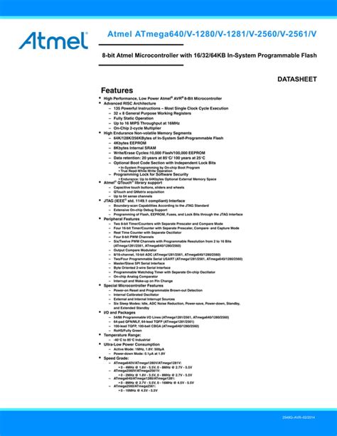 Atmel Bit Avr Microcontroller Atmega