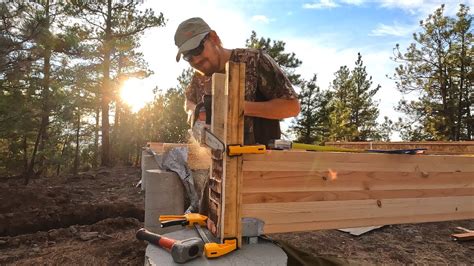 Building Our Cabin Floor X Off Grid Cabin Build Youtube