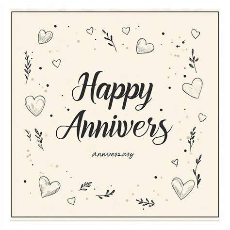 Handdrawn Happy Anniversary Card Premium Ai Generated Image