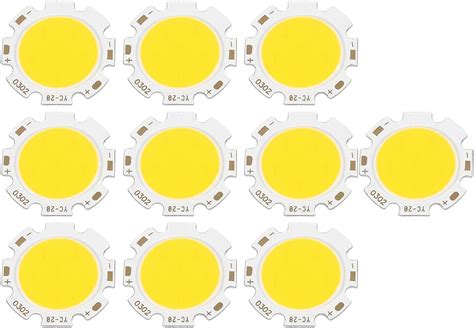 10pcs Ronda COB 3W Alta potencia LED Chip Bulbo Lámpara Luz Placa de