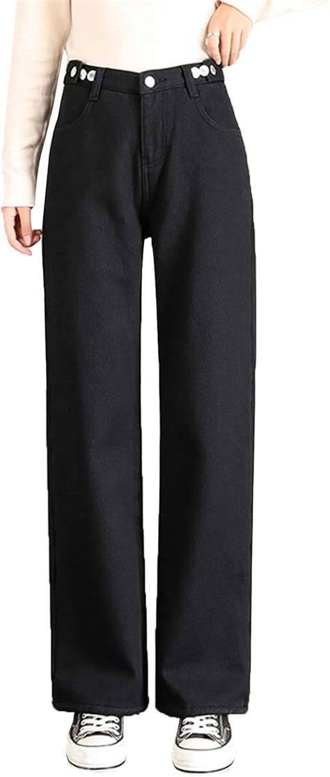 Warm Sherpa Lined Fleece Pants Adjustable WaistbandStraight Leg