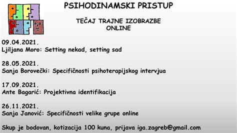 Te Aj Trajne Izobrazbe Psihodinamski Pristup Institut Za Grupnu Analizu