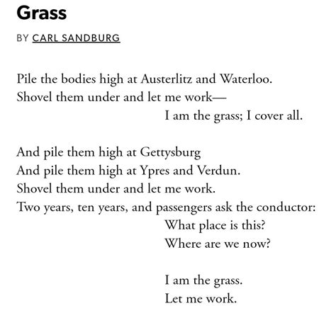 Grass By Carl Sandburg Rpoem