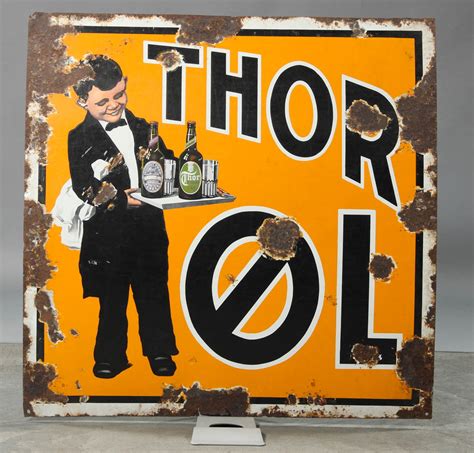 Thor L Emaljeskilt Ca Thor L A S Bryggeriet Thor Randers