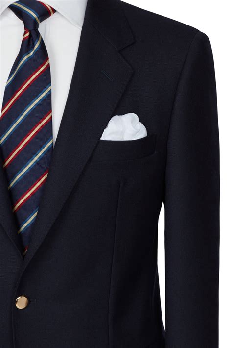 Single Breasted Navy Serge Blazer Richard Anderson Bespoke Tailors Of Savile Row London