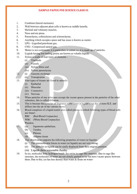 Cbse Sample Paper 2 Class 9 Science With Solution Physics Wallah