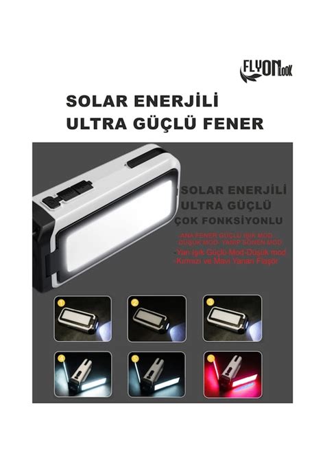 Solar G Ne Enerjili Ultra Arjl G L El Feneri H Zl Dolum Powerbank