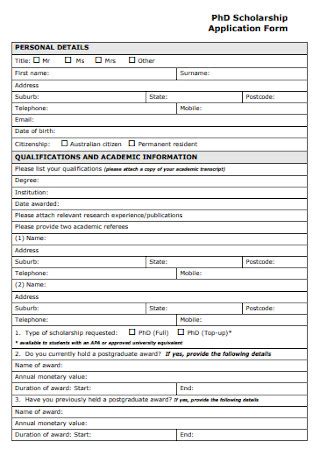 sample scholarship application form templates   ms word