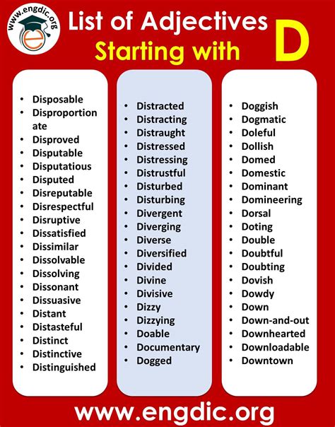 List Of Adjectives Starting With D To Describe A Person PDF EngDic