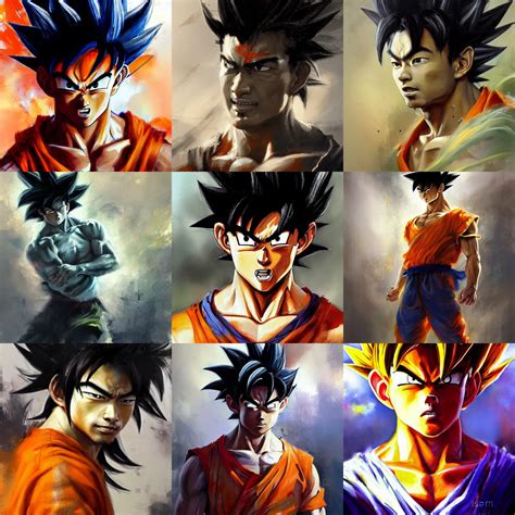 A Painting Of Son Goku Realism By Jeremy Mann Stable Diffusion