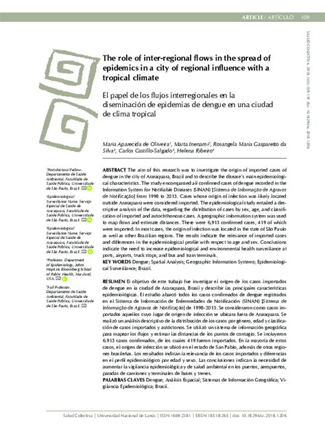 Pdf The Role Of Inter Regional Flows In The Spread Of Epidemics In A