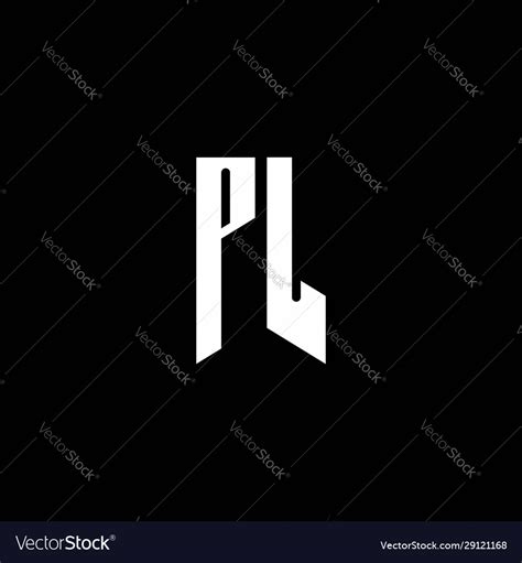 Pl Logo Monogram With Emblem Style Isolated Vector Image