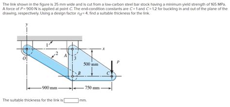 Solved The Link Shown In The Figure Is 35 Mm Wide And Is Cut Chegg