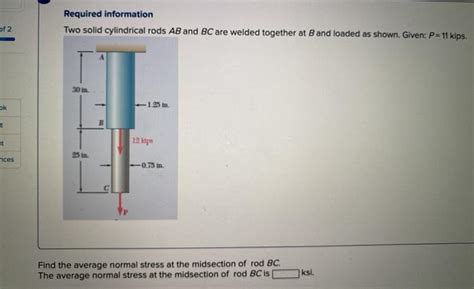Solved 11 Required Information Two Solid Cylindrical Rods AB Chegg
