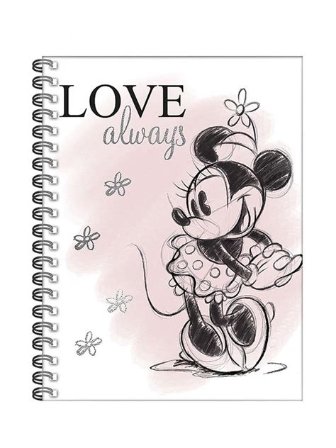 CUADERNO CON ESPIRAL 16 X 21 A5 MINNIE TAPA DURA X 80 HJS RAYADAS