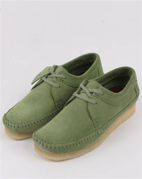 Clarks Originals Weaver Shoes In Cactus Green Mens Footwear Clarks