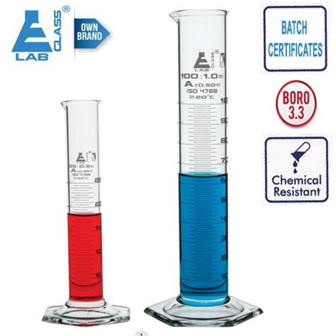 Measuring Cylinders Hexa Glass Class A 10 2000ml Labglass Usa Japan Digital Scientific Store