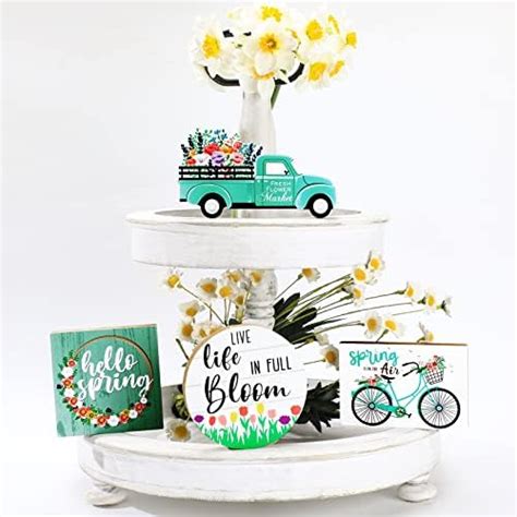 Amazon Mifoci Pcs Hello Spring Tiered Tray Decor Butterfly