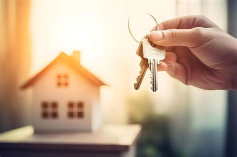 Premium Photo A Person Holding Keys In Front Of A House