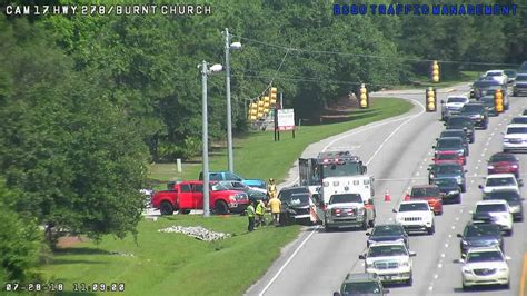 Crash Slows Traffic On Eastbound Us 278 In Bluffton Sc Closes Lane