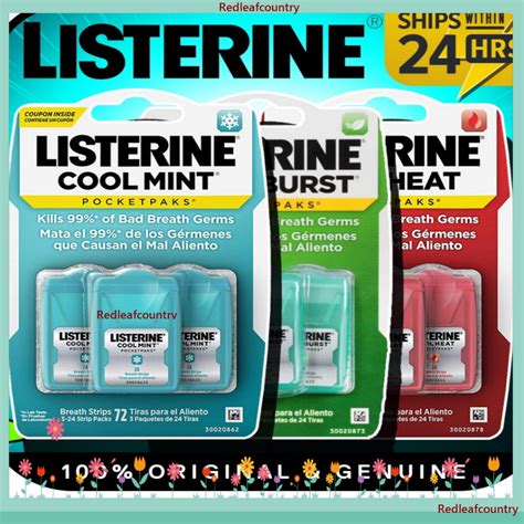 Listerine Pocketpaks Breath Strips Cool Mint Fresh Burst Listerine