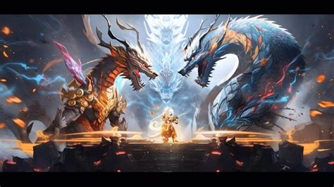 Premium AI Image There Are Two Dragon Like Creatures Fighting Over A