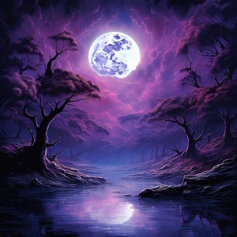 Premium AI Image | Full Purple Moon