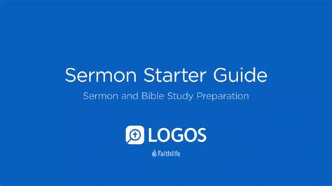 Sermon Starter Guide Logos Bible Software Youtube