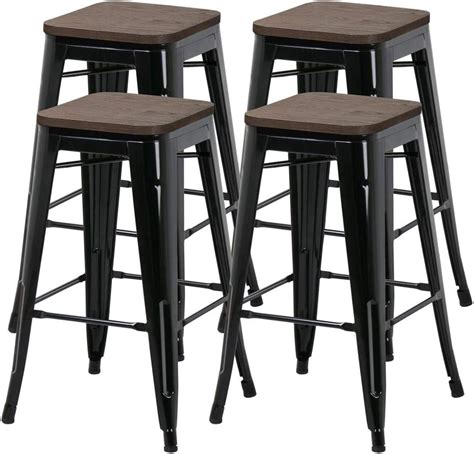 Yaheetech 4 Tabouret De Bar Design Industriel Tabouret Haut Bistrot