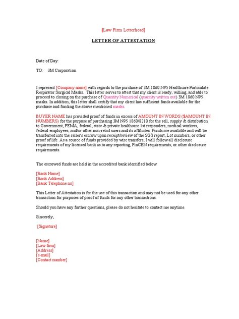 Template Letter Of Attestation Pdf