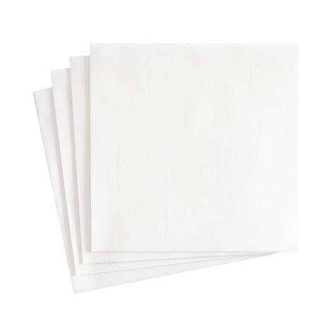 Paper Linen Solid Cocktail Napkins In White 15 Per Package Caspari