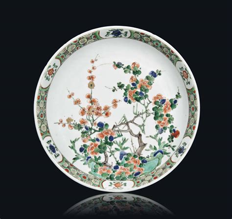 A CHINESE FAMILLE VERTE PRUNUS DISH KANGXI PERIOD 1662 1722