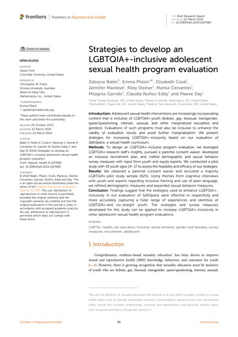 Pdf Strategies To Develop An Lgbtqia Inclusive Adolescent Sexual