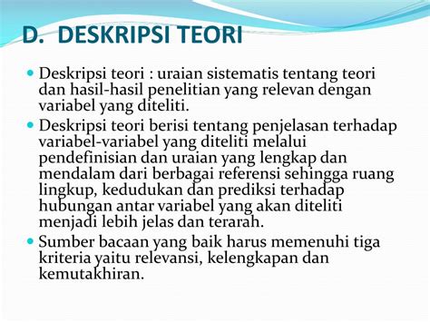 Ppt Landasan Teori Kerangka Berfikir Dan Pengajuan Hipotesis