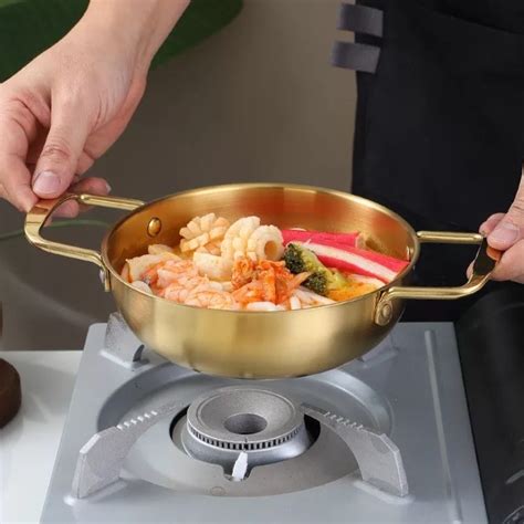 Korean Stainless Steel Cooking Pot Seafood Double Ear Pot Instant