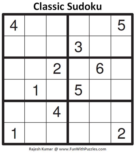 Printable Pdf Easy Sudoku For Kids 6x6 400 Children Puzzles Hong Kong