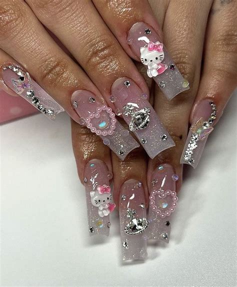 Cute Hello Kitty Acrylic Nail Designs