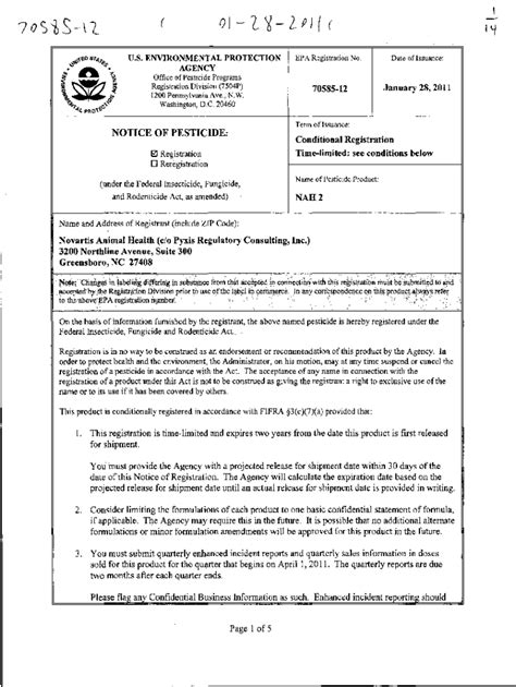 Fillable Online U S Epa Pesticides Label Nah