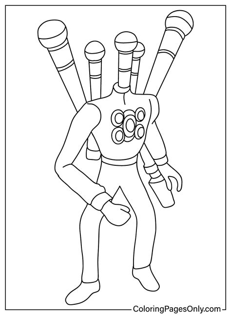 Coloring Page Microphone Mecha Boss Free Printable Coloring Pages | The ...