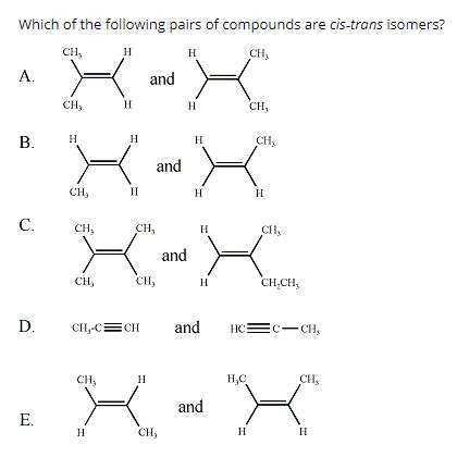 Solved Which Of The Following Pairs Of Compounds Are Chegg